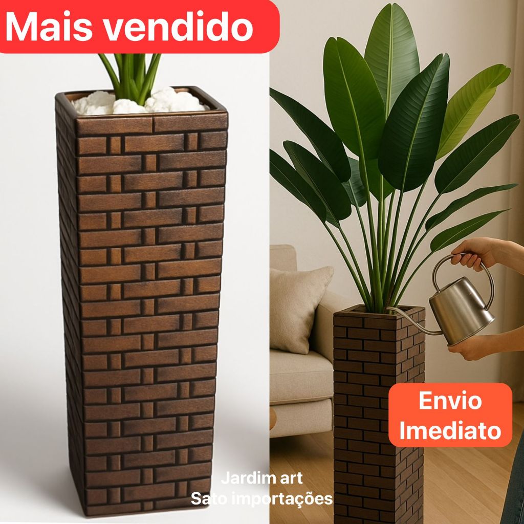 Kit Vaso Coluna Torre 54cm e 40cm Estilo Sofisticado