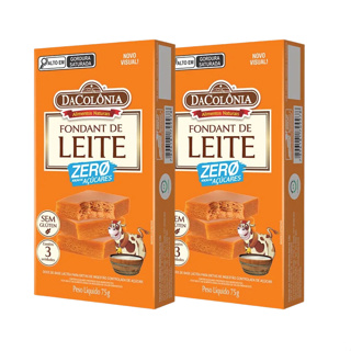 2 Fondant De Leite Zero Açúcar 75g Cada Dacolônia em Oferta na Shopee
