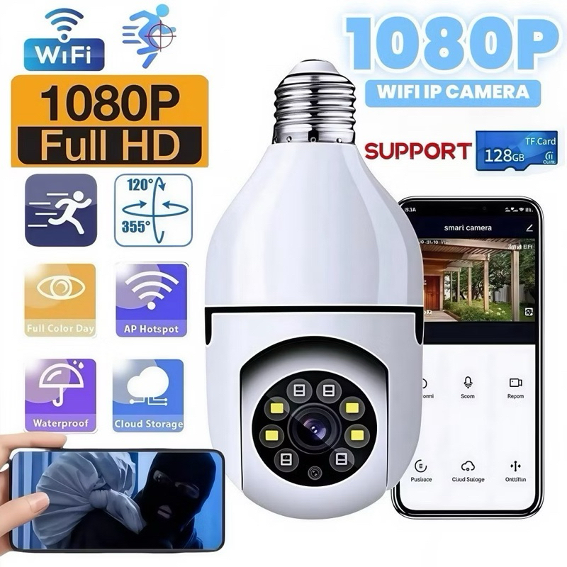 Câmera de Segurança Wi-Fi IP 360° – Encaixe em Bocal de Lâmpada | Yoosee Smart Sem Fio