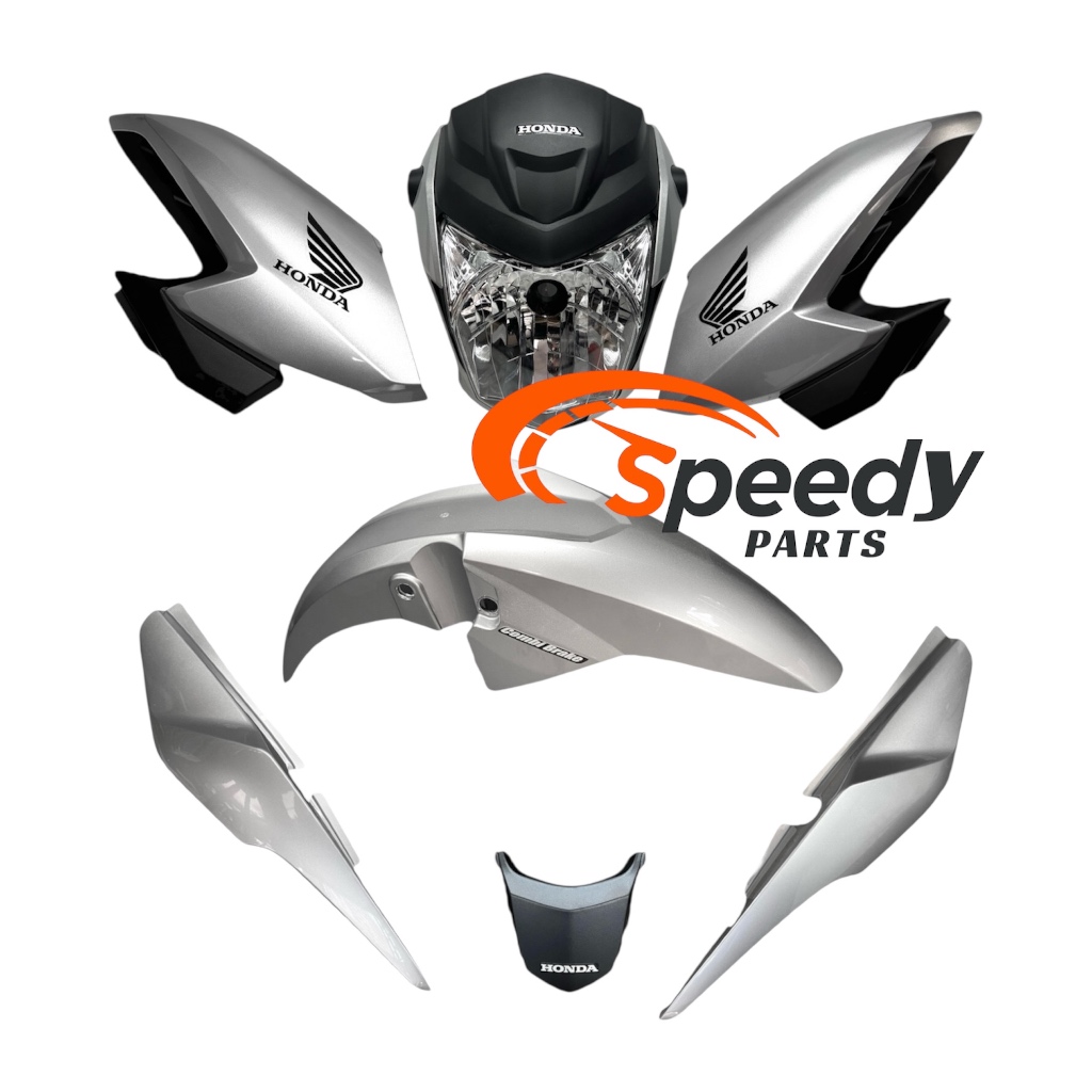 Kit CG Fan 160 2022 Prata Force - Farol com aranha+Par Aba do tanque com Complemento+Paralama+Rabeta