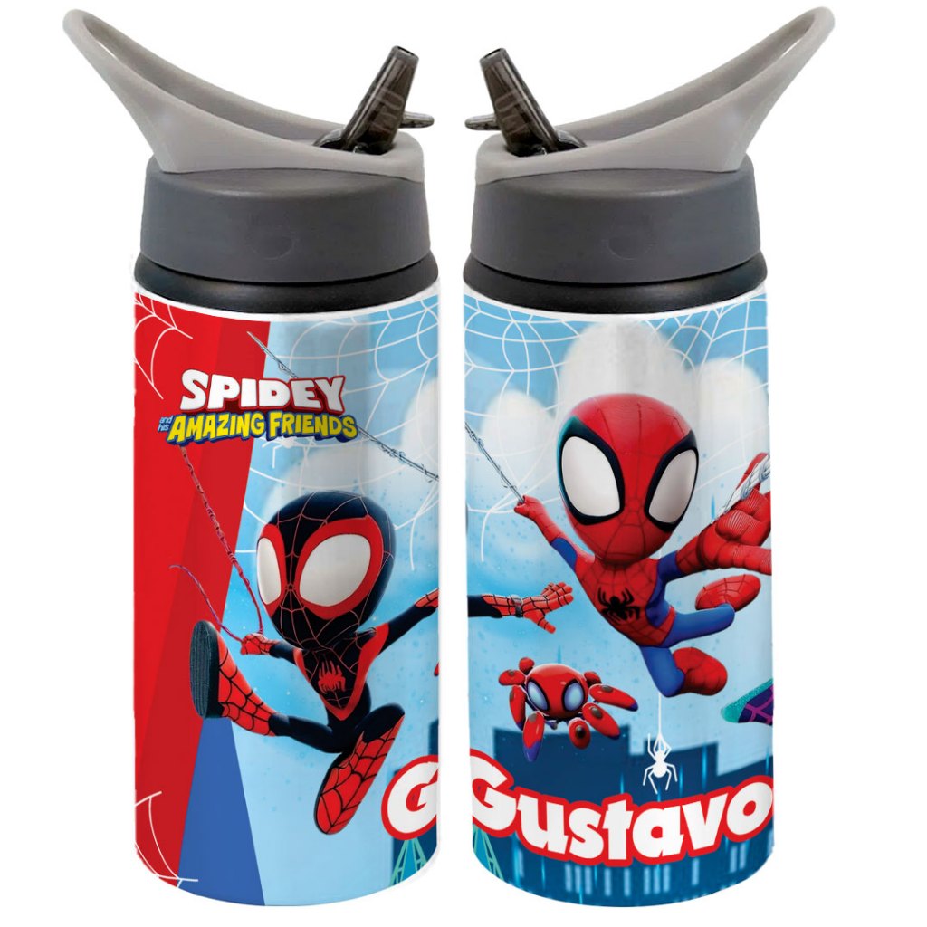 Garrafa Spidey Amazing Friends Infantil Squeeze o Pequeno Aranha! em Oferta na Shopee