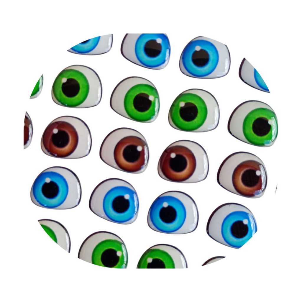 Olhos Resinados adesivos para artesanato ,biscuit,eva ,feltro e outros artesanatos MBH 096 MBH 103