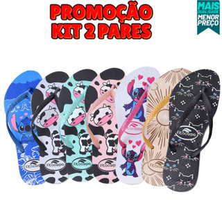 Kit 2 Pares Chinelo Feminino Casual De Dedo Do 33 ao 40 Vaquinha Confortável Promoção Lançamento em Oferta na Shopee