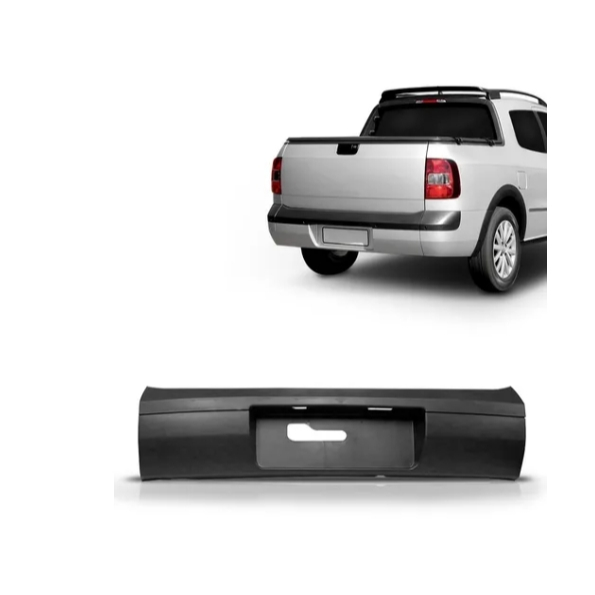 Parachoque Traseiro Saveiro G5 2009 a 2013 G6 2013 a 2016 Centro Preto Liso em Oferta na Shopee