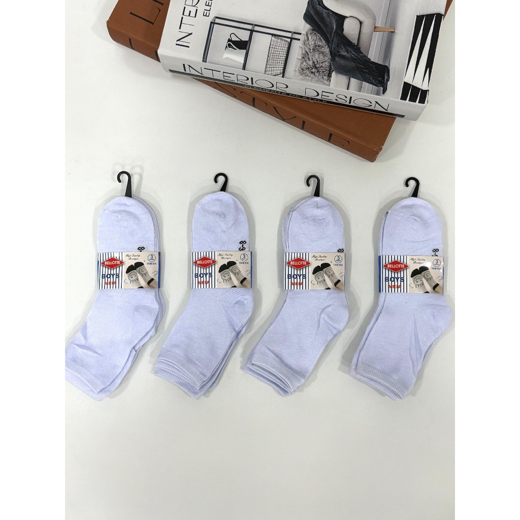 Kit com 6 Pares de Meia Infantil Unissex Cano Longo Preto e Branco