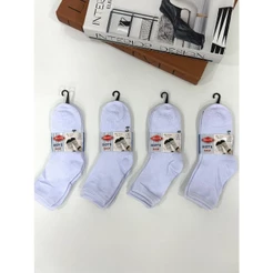 Kit com 6 Pares de Meia Infantil Unissex Cano Longo Preto e Branco