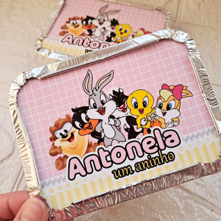 Marmitinha personalizada baby looney tunes menina | Festa baby looney tunes | Lembrancinha baby looney tunes menina