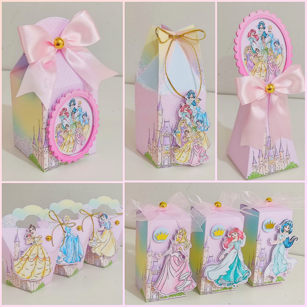 Caixinhas Personalizadas Princesa Aquarela-kit festa-PEGUE E MONTE-Price-Papelaria-Aniversário-Lembrancinhas