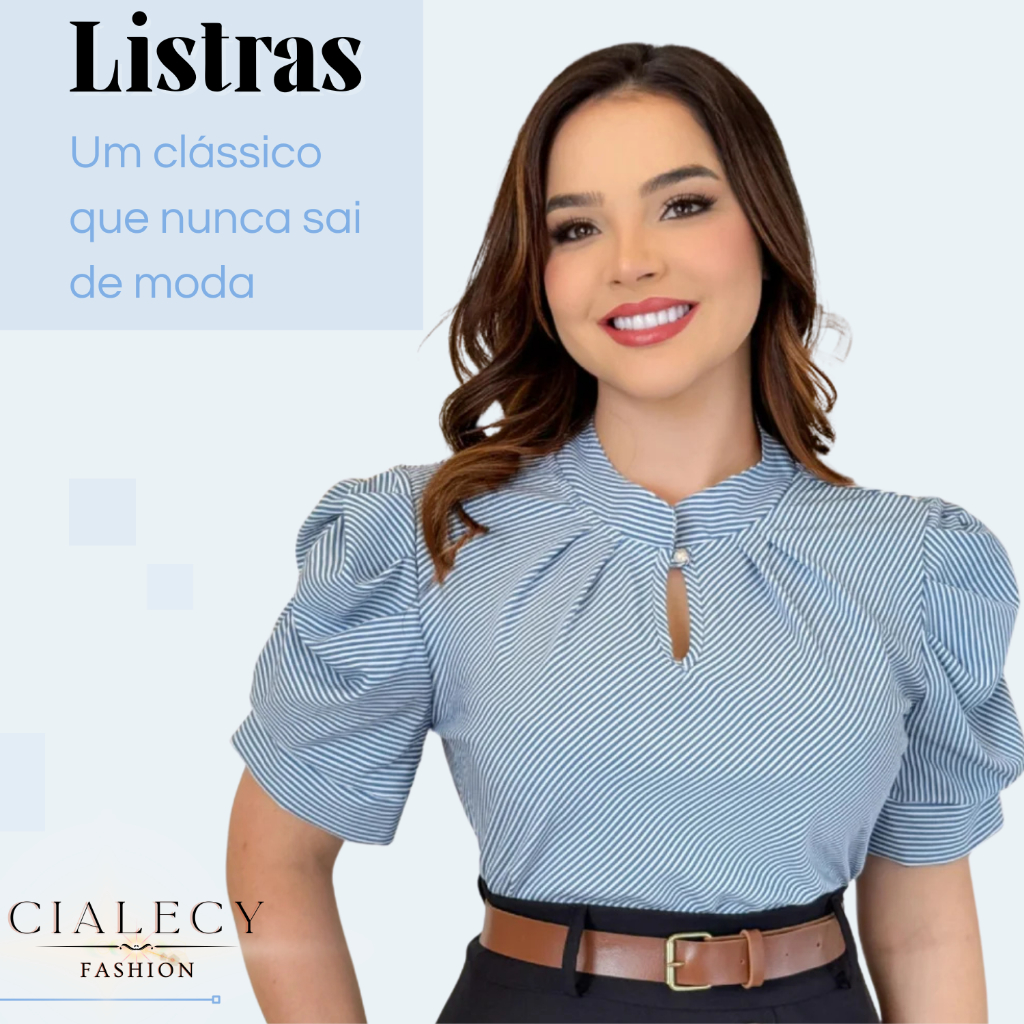 Blusa Camisa Manga Curta Feminina Listrada Moda Evangélica Clássica Social Elegante Básica Estilosa em Oferta na Shopee
