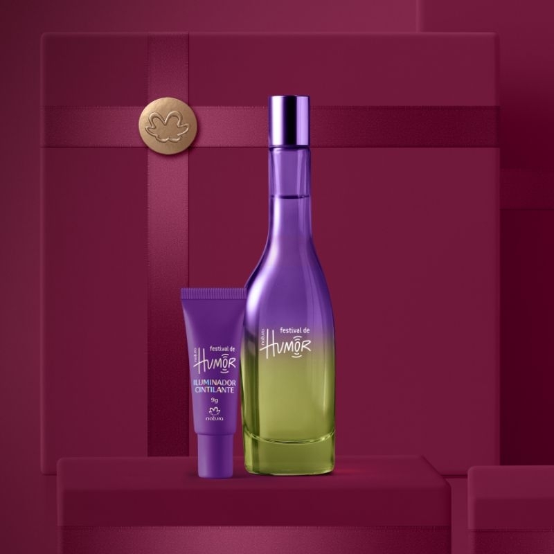 Kit Natura Humor Festival – Colônia Feminina 75ml + Iluminador de Rosto