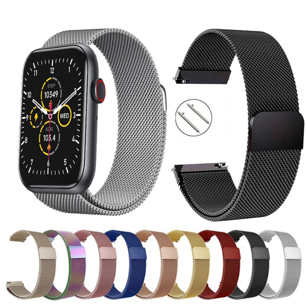 Pulseira de 22mm milanesa aço inox para Smartwatch Positivo Watch Essential de Engate Rapido