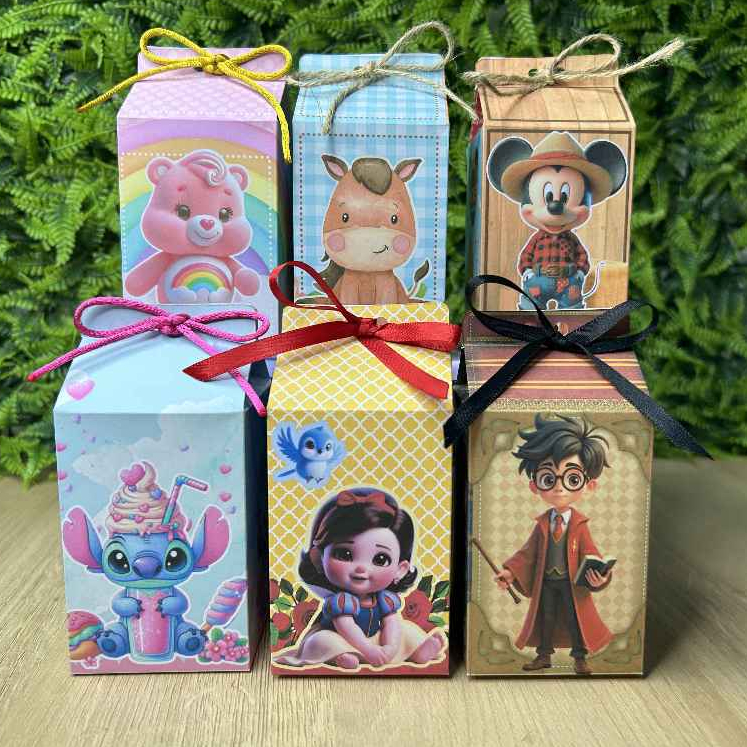 Kit Caixinhas Milk personalizadas - kit com 10,20,30,40 caixinhas milk para lembrancinha de aniversário(COM NOME) doces.
