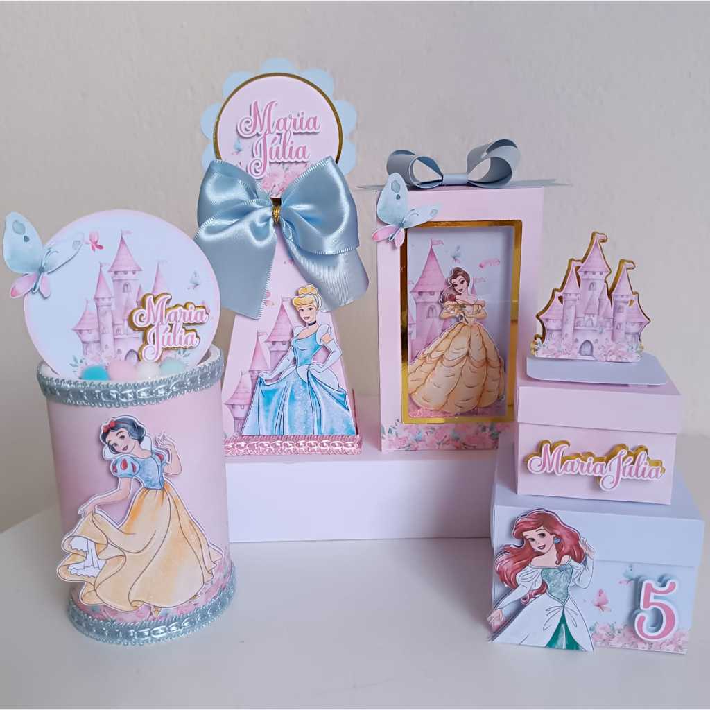 Personalizados de luxo Princesas Aquarela | Lembrancinhas princesas luxo