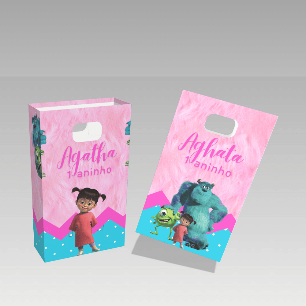 Lembrancinha sacolinha personalizada boca de palhaço boo monstros sa em Oferta na Shopee