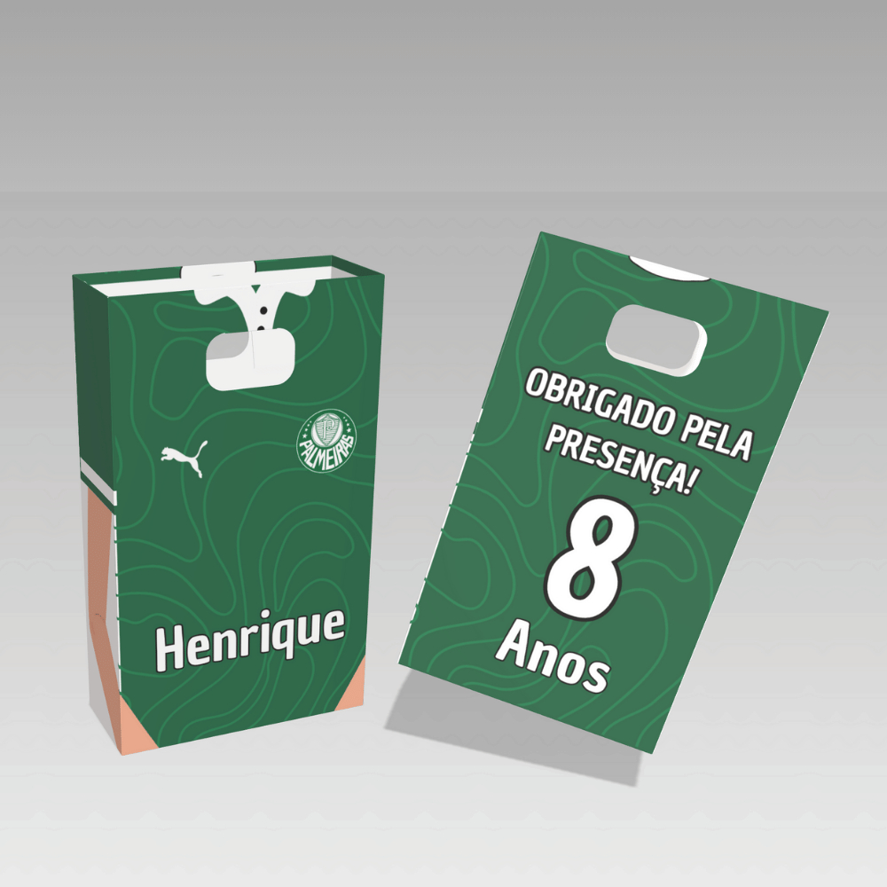 lembrancinha sacolinha personalizada boca de palhaço time Palmeiras em Oferta na Shopee