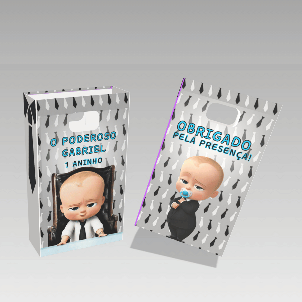 Lembrancinha sacolinha personalizada boca de palhaço poderoso chefinho