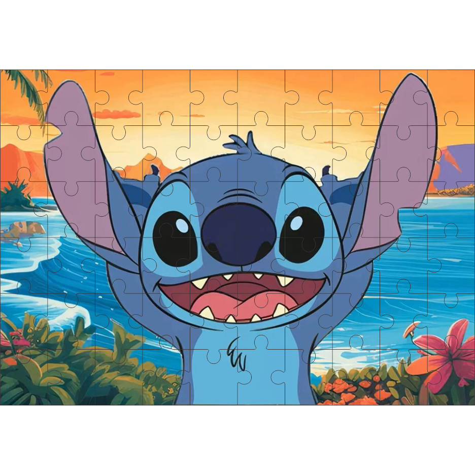 Quebra-Cabeça 60 Peças Stitch 20x29cm Novos Modelos Stitch Filme