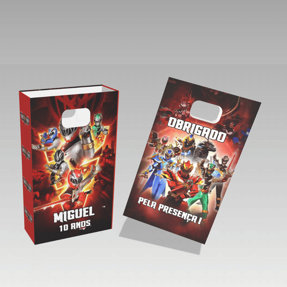 Lembrancinha sacolinha personalizada boca de palhaço Power Rangers em Oferta na Shopee