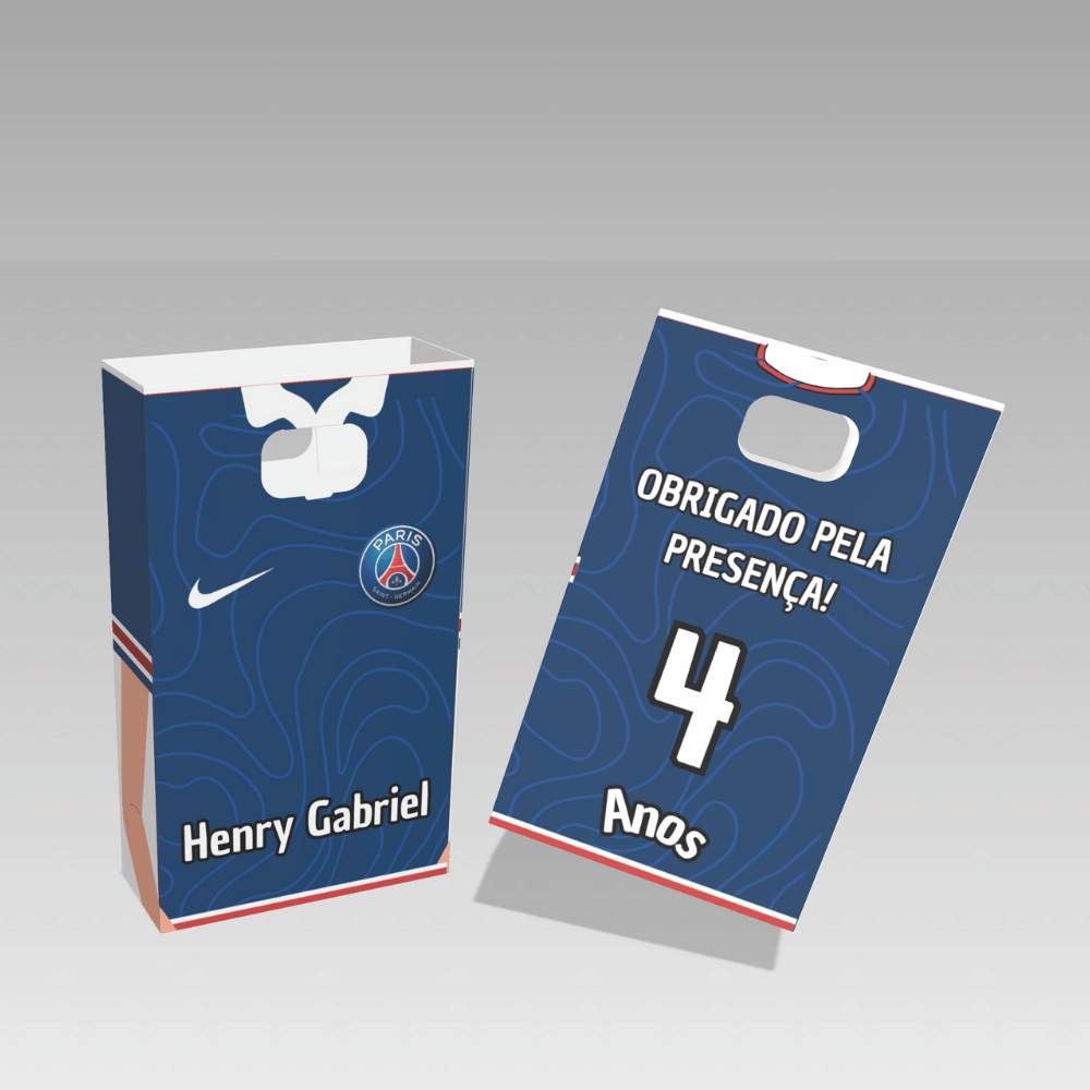 Lembrancinha sacolinha personalizada boca de palhaço Time psg Paris Saint Germain Football Club
