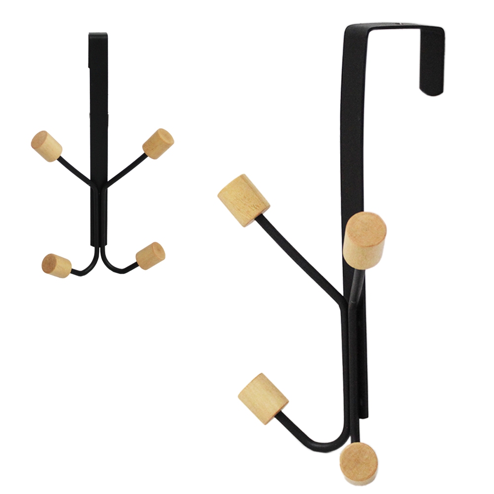 CABIDE GANCHO DE METAL PARA PORTA BLACK DE MADEIRA em Oferta na Shopee