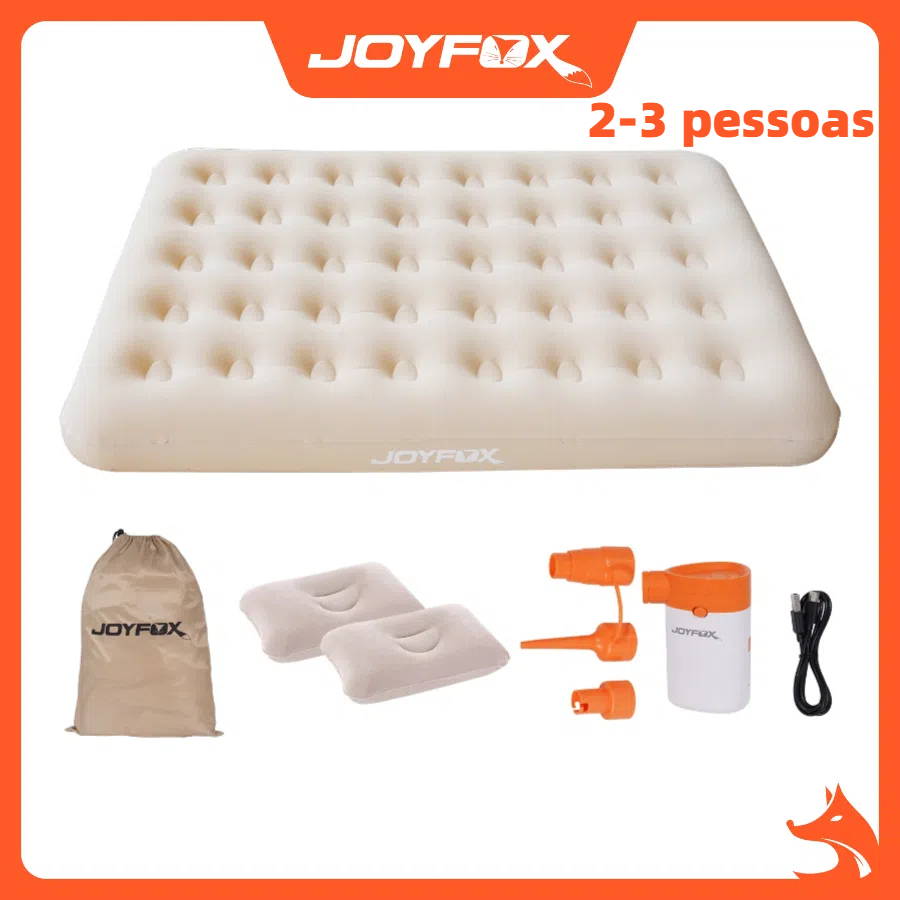 JOYFOX Colchão Inflável Suporta 300kg 191x137x22cm Bomba De Lítio Portátil cama inflável para viagem - Sports & Outdoors