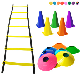 Kit Treinamento Funcional Agilidade 5 Chapéus + 5 Cones e Escada em Oferta na Shopee