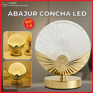 Luminária Abajur Concha de Cristal Luxuoso Dourado Led Moderno 3 Tons de Luz via USB Bivolt em Oferta na Shopee