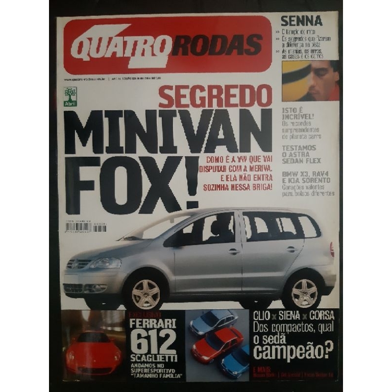 Revista Quatro Rodas MAIO de 2004 Edição n° 526 – Clio x Siena x Corsa. Astra Flex. Ayrton Senna.