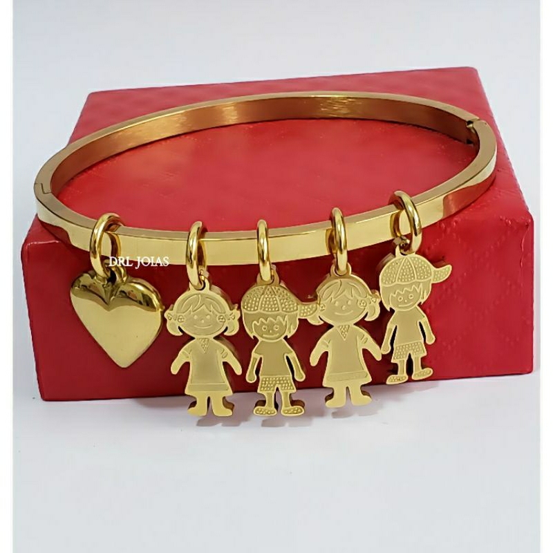 Bracelete Moeda Antiga Menino Menina Filhos Familia.