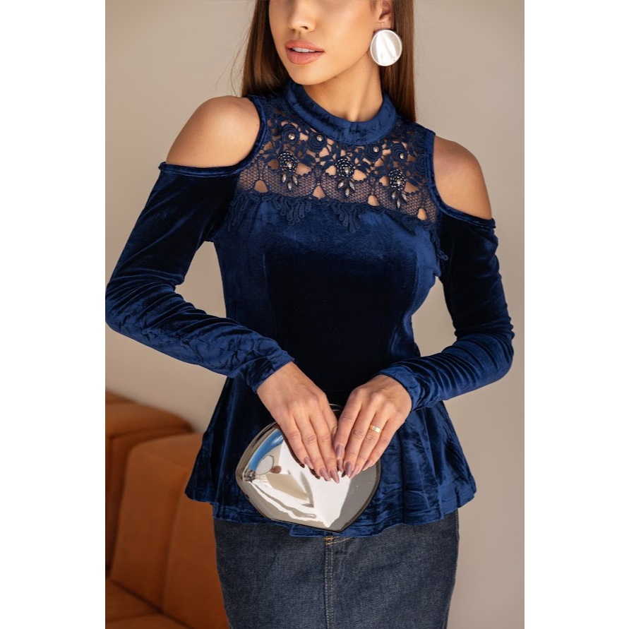 BLUSA FEMININO MANGA LONGA VELUDO