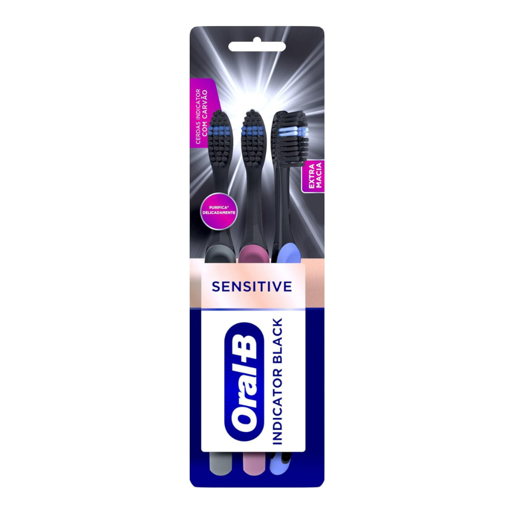 Escova Dental Oral-B 35 Charcoal Com 3 Unidades em Oferta na Shopee