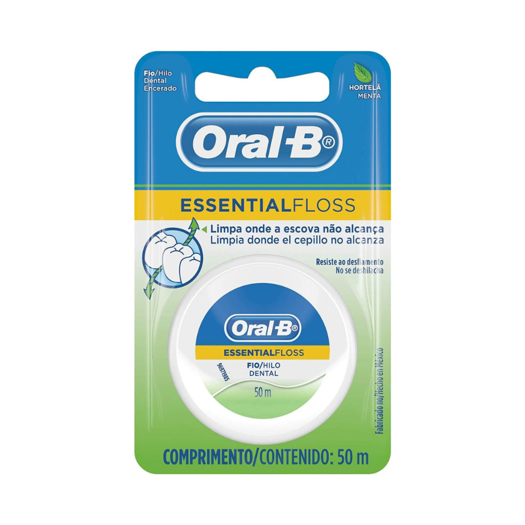 Fio dental Oral-B Essential Floss Hortelã/Menta 50m em Oferta na Shopee