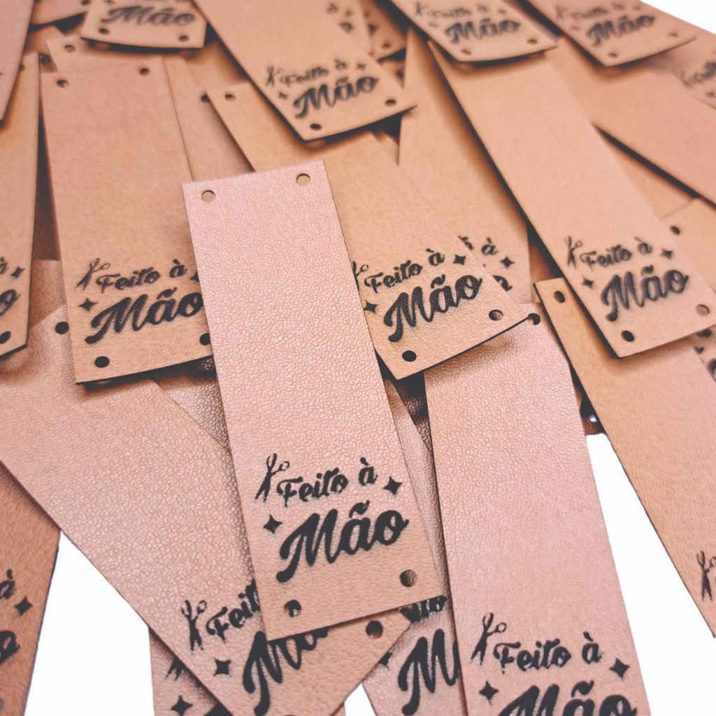 Etiqueta De Borda Bandeirinha 6x2 Cm Couro Sintético 50un em Oferta na Shopee