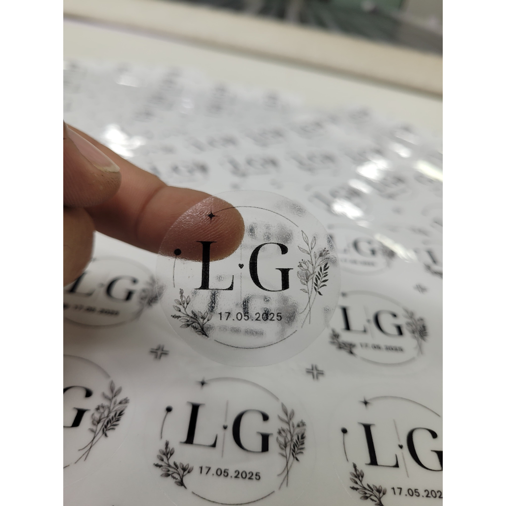 Etiqueta Transparente Personalizado Casamento, Noivos | Adesivo Casamento 50 ou 100 unidades
