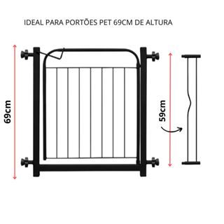 Prolongador Extensor Para Portão Pet de 69CM Prolongador Extensor de 15CM — imagem 2 de 2