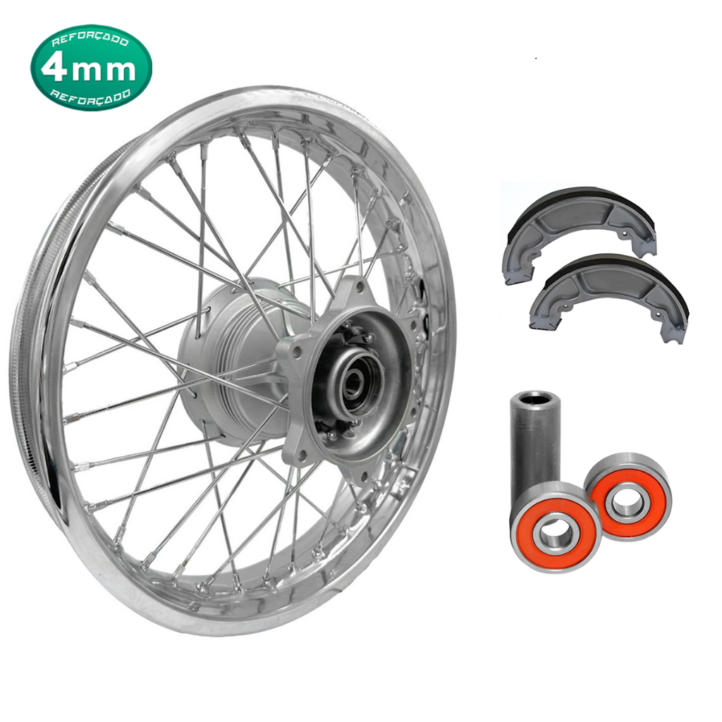 Roda Traseira Raiada 4mm Bros 125 150 160 + Lona / Rolamento