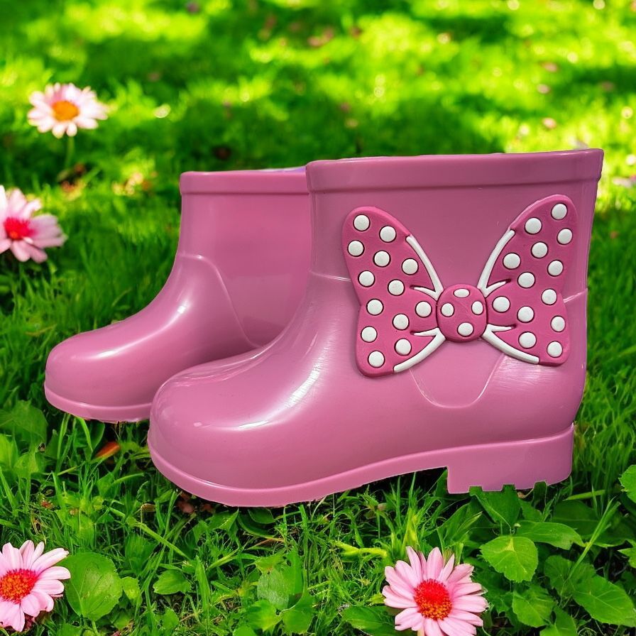 Galocha Infantil Menina Personalizada Laço/ Sorvete Delicada Macia Leve Bota Injetada Conforto Kids