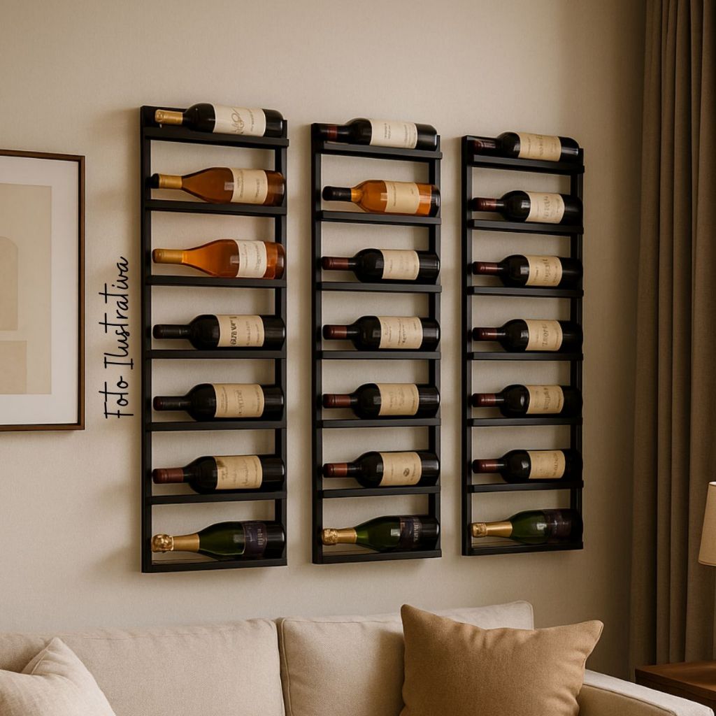 Kit 3 Adega Suspensa 24 Garrafas Vertical Industrial Moderna Direto Fábrica Bar de Parede em Oferta na Shopee