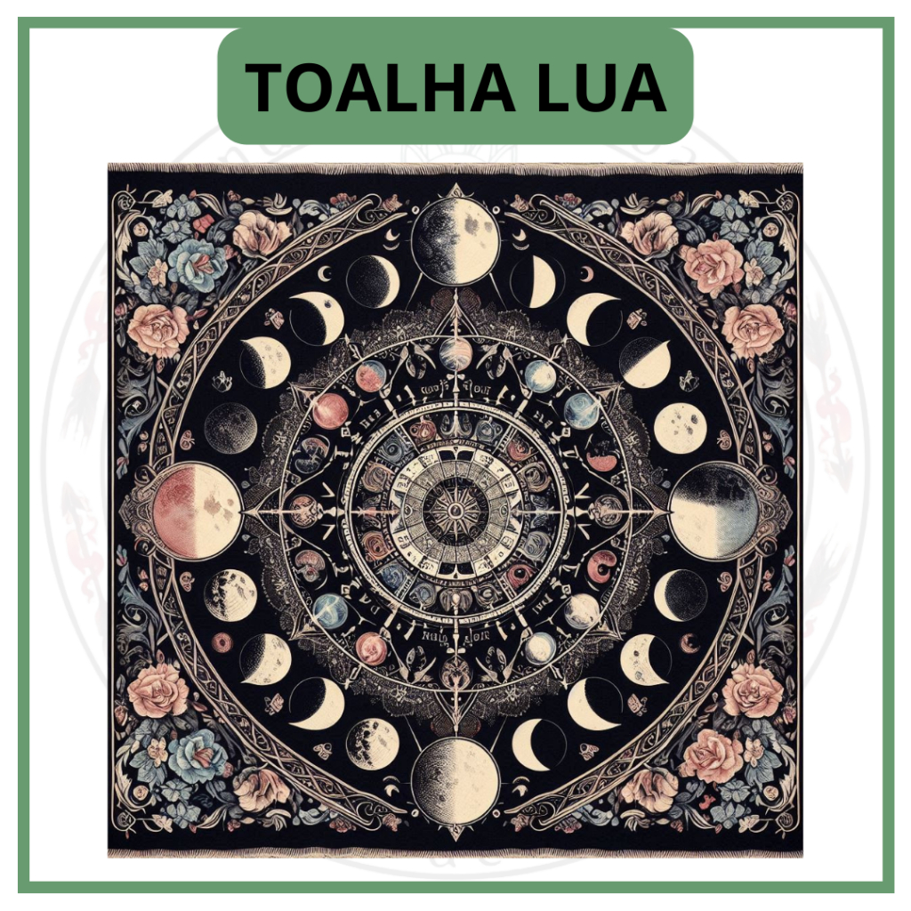 Toalha para Jogo de Tarot 0,70x0,70cm Lua em Oferta na Shopee