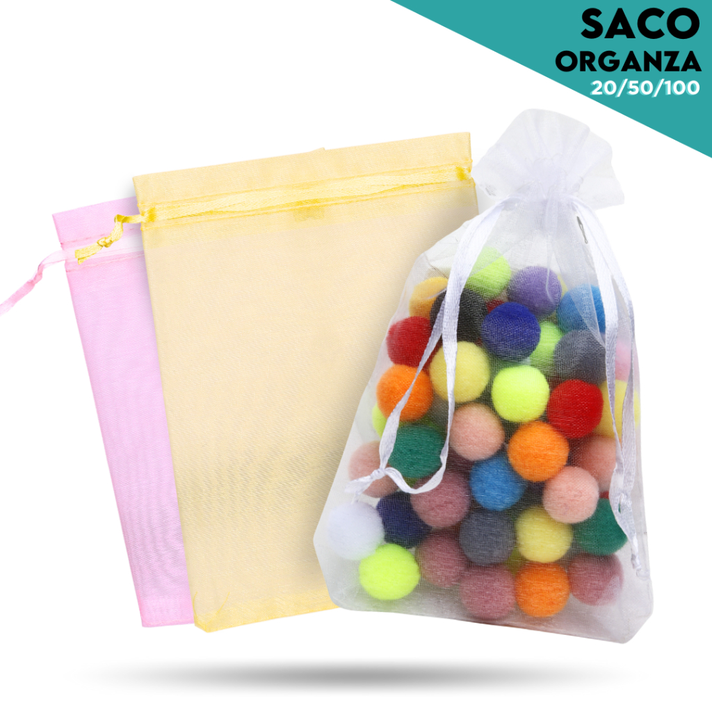 Saco Organza 9x12 Ideal Para Lembrancinhas, Brindes e Embalagens, Diversas Cores 20/50/100 Uni - MN
