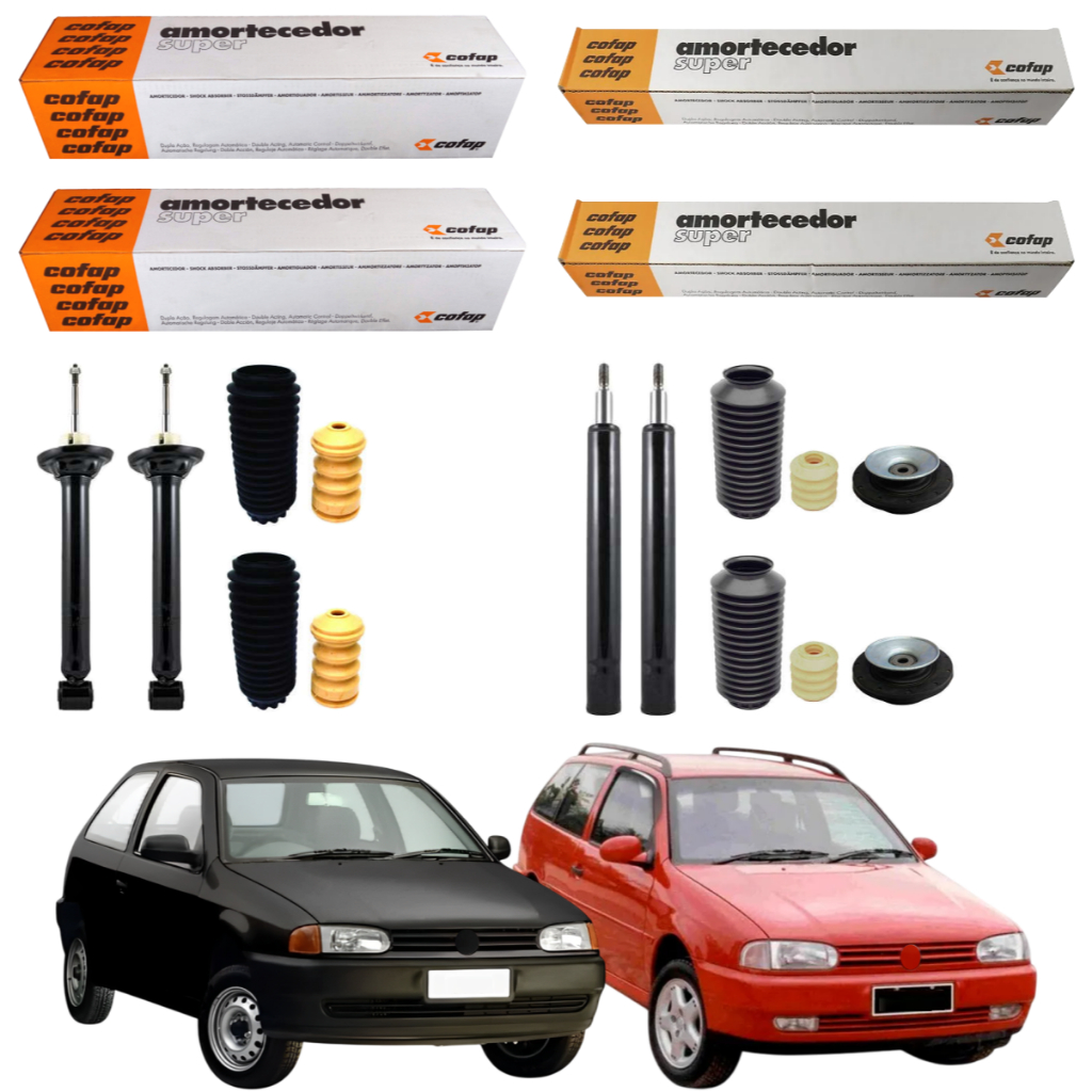 KIT 4 AMORTECEDOR GOL E PARATI G2 1996 A 2000 COFAP + KIT