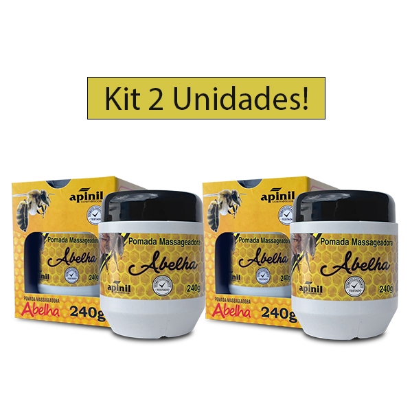 KIT 2 Unidades Pomada Massageadora ABELHA 240g APINIL em Oferta na Shopee