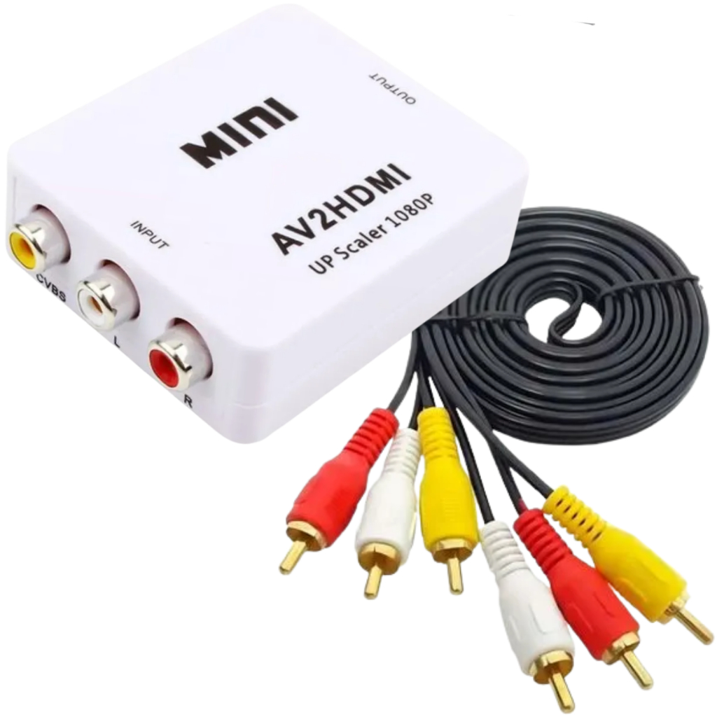 Mini Adaptador Conversor Rca Av Para Hdmi E Cabo Av Rca