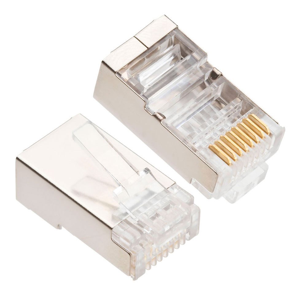 Conector RJ45 CAT6E Blindado Plug Rede LAN 100 Peças Tozz