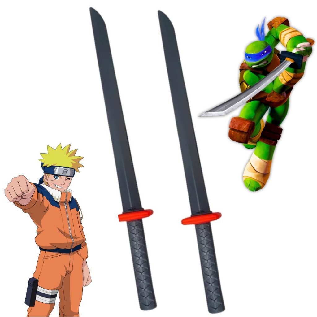 Kit C/ 2 Espadas Brinquedo Ninja Samurai Infantil Tartaruga Ninja + Bainha em Oferta na Shopee