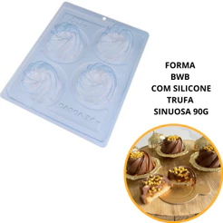 1~5 FORMA BWB COM SILICONE (3 PARTES) PARA CHOCOLATE-TRUFA SINUOSA 90G.PARA FESTAS BOMBONS, ALFAJOR (CHOCO)
