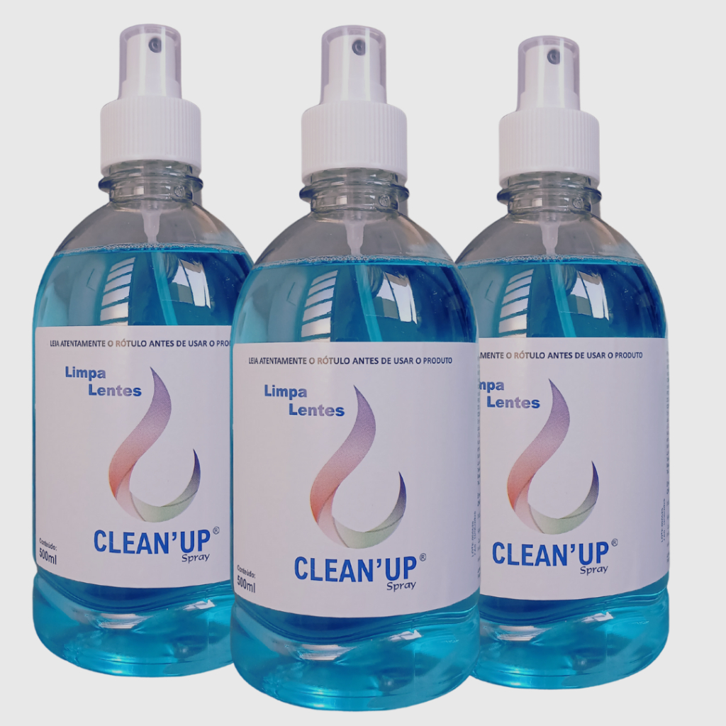 Kit Com 3 Limpa Lentes Clean`Up 500ml Para Óculos Celular Computador Tablet em Oferta na Shopee