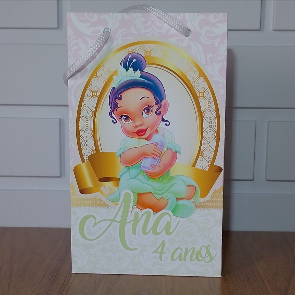 Sacolinha Personalizada Princesa Tiana Baby Aniversário Infantil Mimos e Lembrancinhas para Festa KIT PEGUE E MONTE em Oferta na Shopee