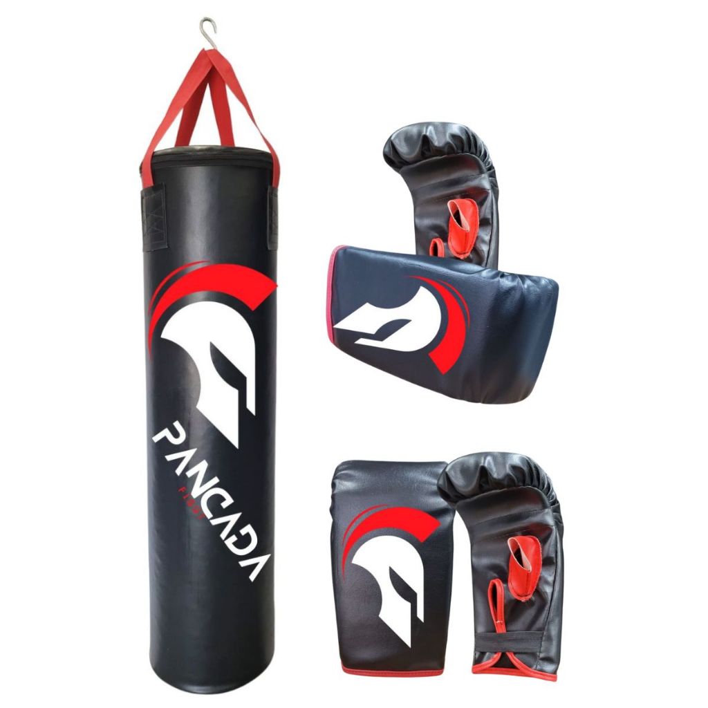 Saco de pancada 90X100 Pancada Fight + 2 Luva  - Preço de Fábrica Boxe