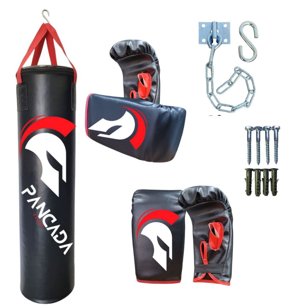 Saco De Pancada 70 cm + Suporte + 2 Pares Luva Bate Saco Boxe Muay Thai  - Pancada Fight